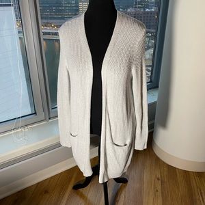 Silver / gray loose knit open-front cardigan